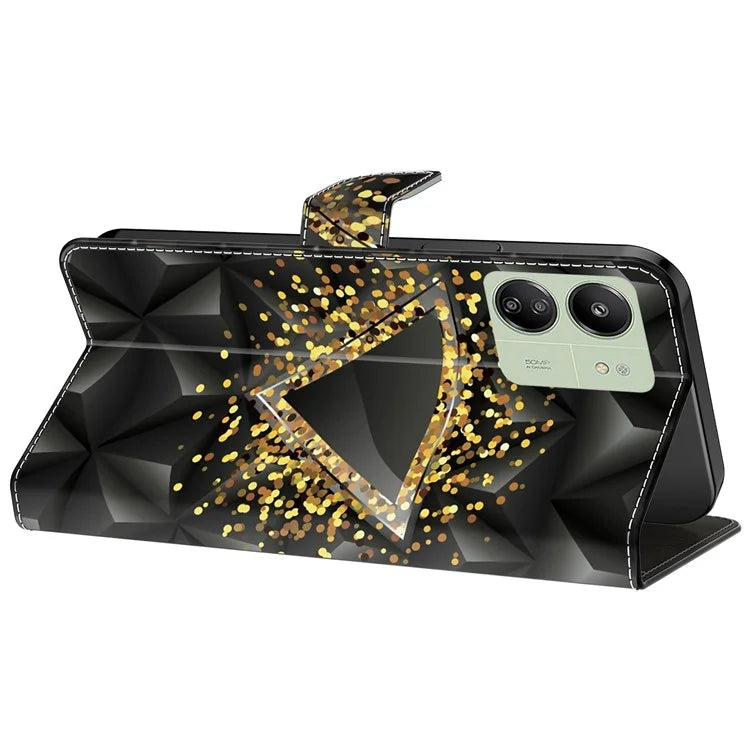 For Xiaomi Redmi 13C 4G / 13C 5G / Poco C65 4G / Poco M6 5G / 13R 5G Case Pattern PU Leather Card / Cash Slots Phone Cover