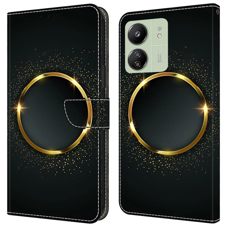 For Xiaomi Redmi 13C 4G / 13C 5G / Poco C65 4G / Poco M6 5G / 13R 5G Case Pattern PU Leather Card / Cash Slots Phone Cover