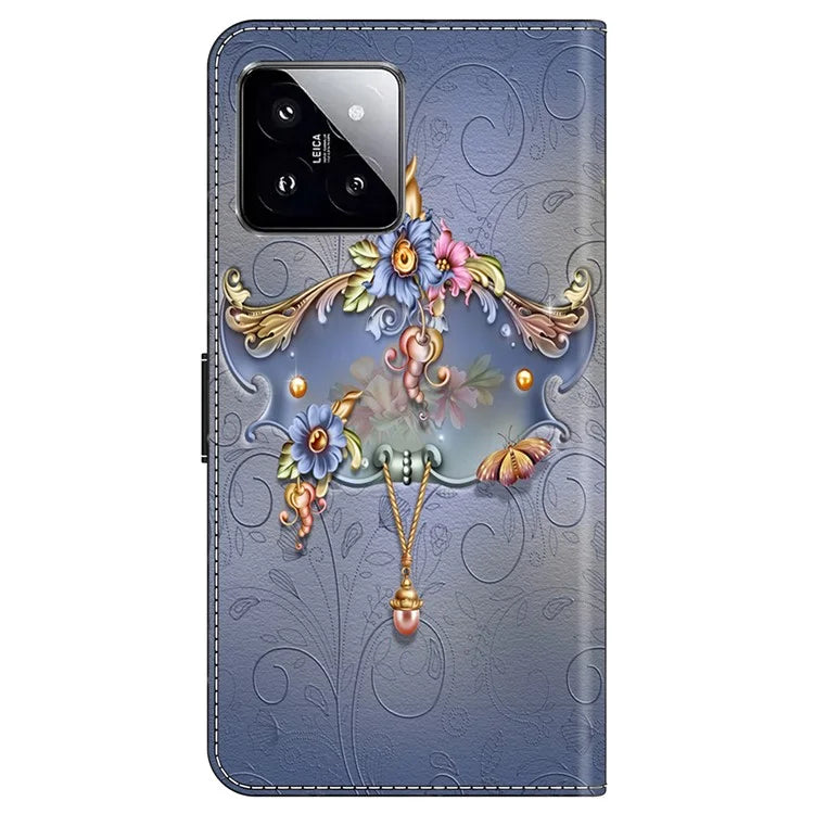 For Xiaomi 14 Wallet Case Pattern Printing PU Leather Phone Cover