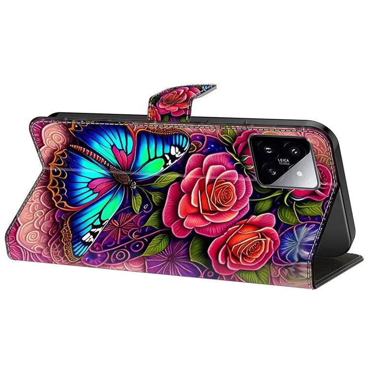 For Xiaomi 14 Wallet Case Pattern Printing PU Leather Phone Cover