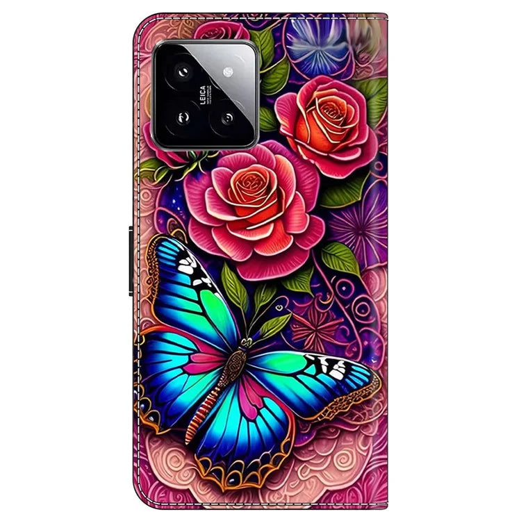 For Xiaomi 14 Wallet Case Pattern Printing PU Leather Phone Cover