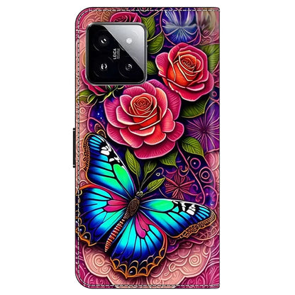 For Xiaomi 14 Wallet Case Pattern Printing PU Leather Phone Cover