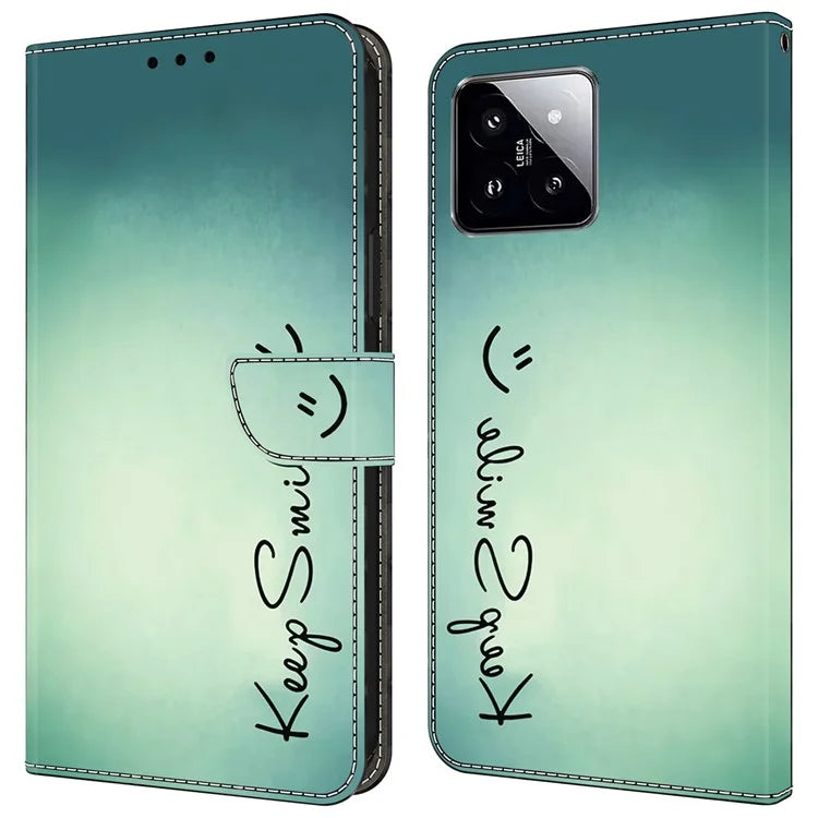 For Xiaomi 14 Wallet Case Pattern Printing PU Leather Phone Cover