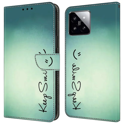For Xiaomi 14 Wallet Case Pattern Printing PU Leather Phone Cover