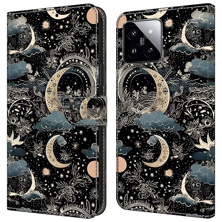 For Xiaomi 14 Wallet Case Pattern Printing PU Leather Phone Cover