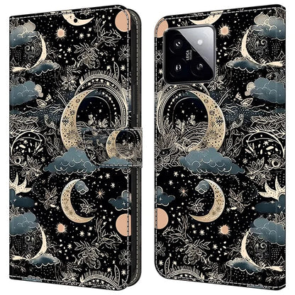 For Xiaomi 14 Wallet Case Pattern Printing PU Leather Phone Cover