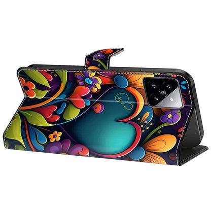 For Xiaomi 14 Wallet Case Pattern Printing PU Leather Phone Cover