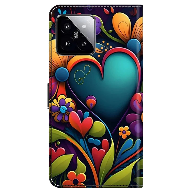 For Xiaomi 14 Wallet Case Pattern Printing PU Leather Phone Cover