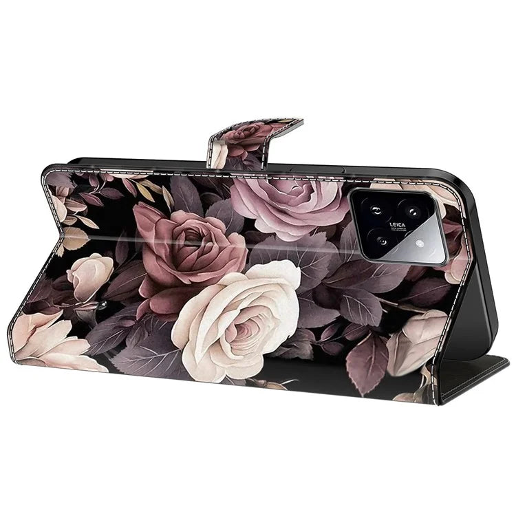 For Xiaomi 14 Wallet Case Pattern Printing PU Leather Phone Cover