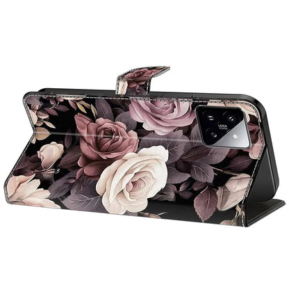 For Xiaomi 14 Wallet Case Pattern Printing PU Leather Phone Cover