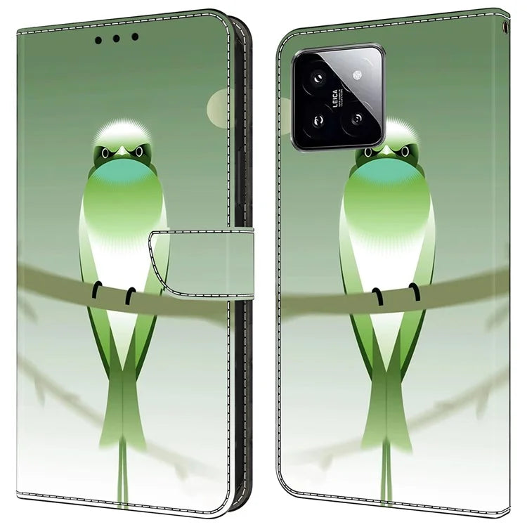 For Xiaomi 14 Wallet Case Pattern Printing PU Leather Phone Cover