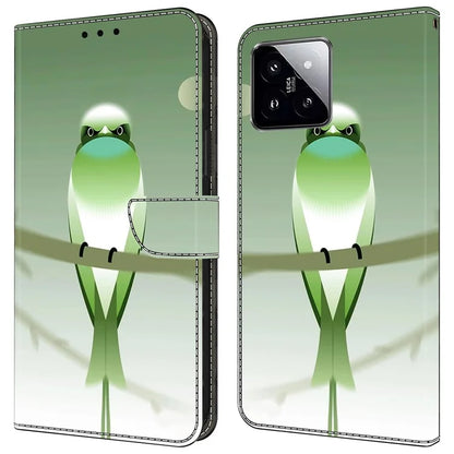 For Xiaomi 14 Wallet Case Pattern Printing PU Leather Phone Cover