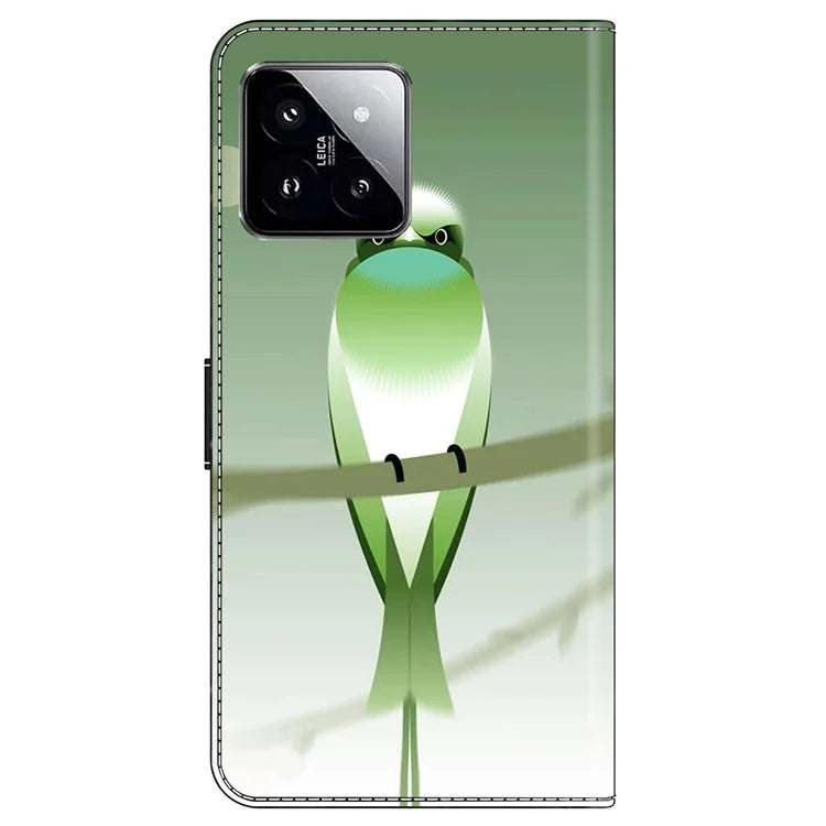 For Xiaomi 14 Wallet Case Pattern Printing PU Leather Phone Cover