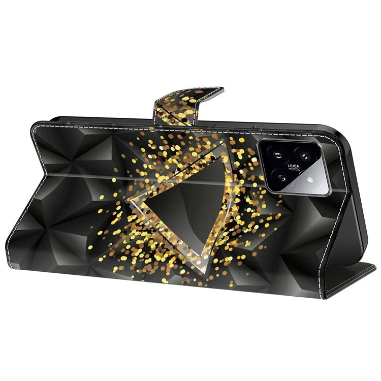For Xiaomi 14 Wallet Case Pattern Printing PU Leather Phone Cover