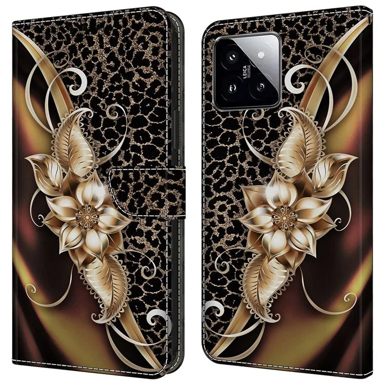For Xiaomi 14 Wallet Case Pattern Printing PU Leather Phone Cover