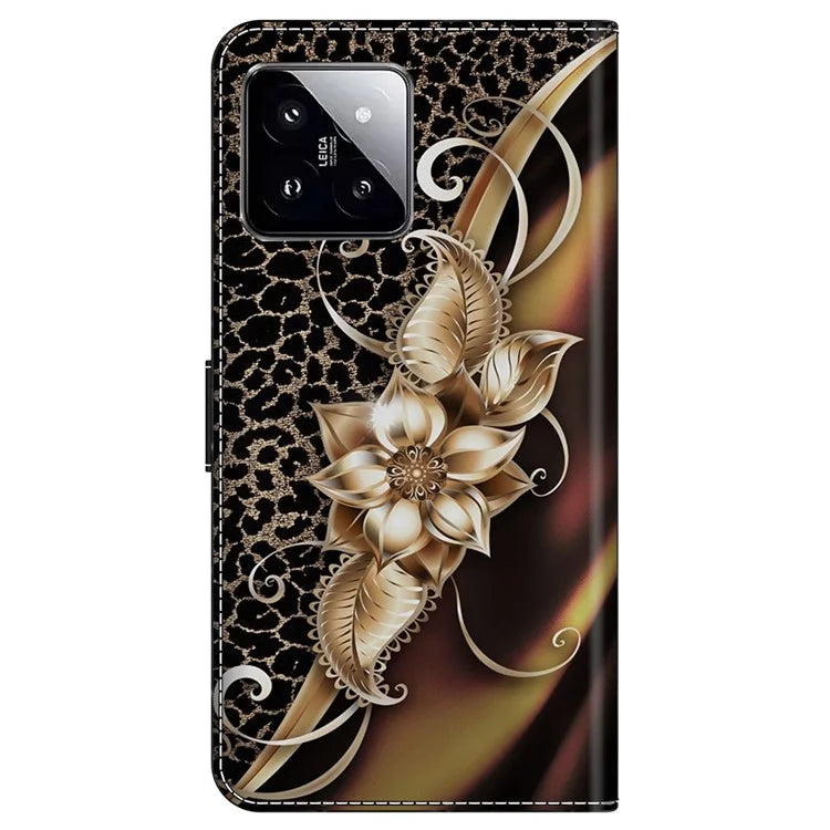 For Xiaomi 14 Wallet Case Pattern Printing PU Leather Phone Cover