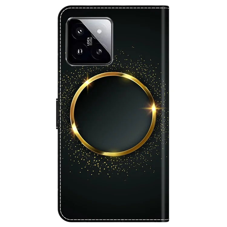 For Xiaomi 14 Wallet Case Pattern Printing PU Leather Phone Cover
