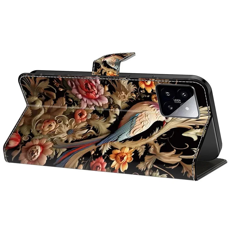 For Xiaomi 14 Wallet Case Pattern Printing PU Leather Phone Cover