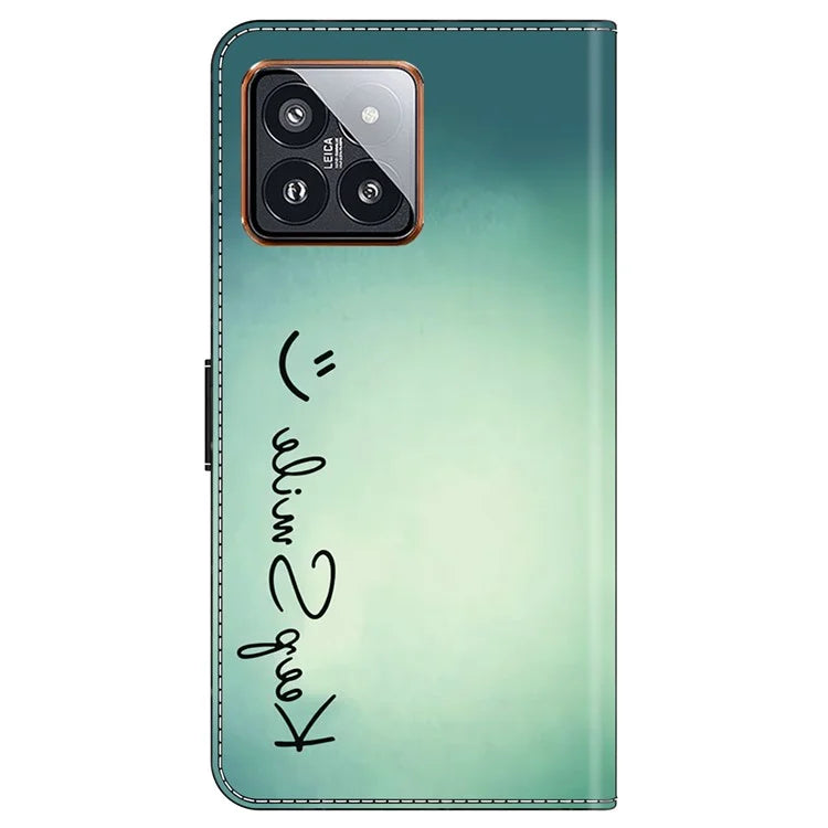For Xiaomi 14 Pro Case PU Leather Pattern Printed Style Flip Wallet Phone Cover