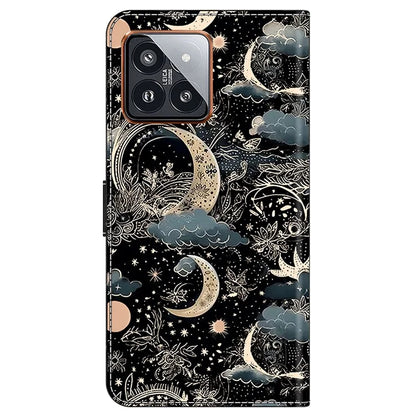 For Xiaomi 14 Pro Case PU Leather Pattern Printed Style Flip Wallet Phone Cover
