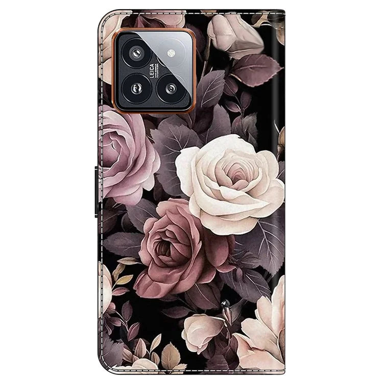 For Xiaomi 14 Pro Case PU Leather Pattern Printed Style Flip Wallet Phone Cover