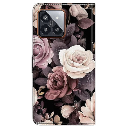 For Xiaomi 14 Pro Case PU Leather Pattern Printed Style Flip Wallet Phone Cover