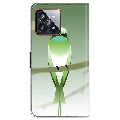 For Xiaomi 14 Pro Case PU Leather Pattern Printed Style Flip Wallet Phone Cover