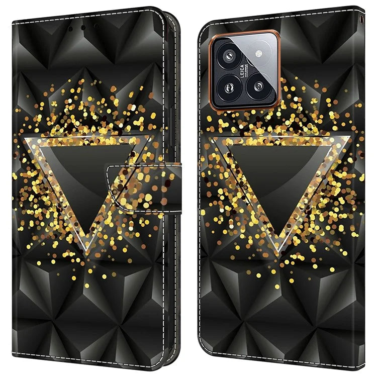 For Xiaomi 14 Pro Case PU Leather Pattern Printed Style Flip Wallet Phone Cover