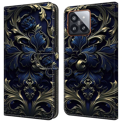 For Xiaomi 14 Pro Case PU Leather Pattern Printed Style Flip Wallet Phone Cover