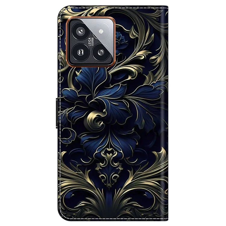 For Xiaomi 14 Pro Case PU Leather Pattern Printed Style Flip Wallet Phone Cover