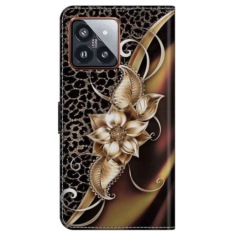 For Xiaomi 14 Pro Case PU Leather Pattern Printed Style Flip Wallet Phone Cover