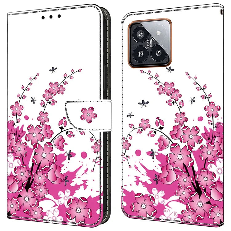 For Xiaomi 14 Pro Case PU Leather Pattern Printed Style Flip Wallet Phone Cover