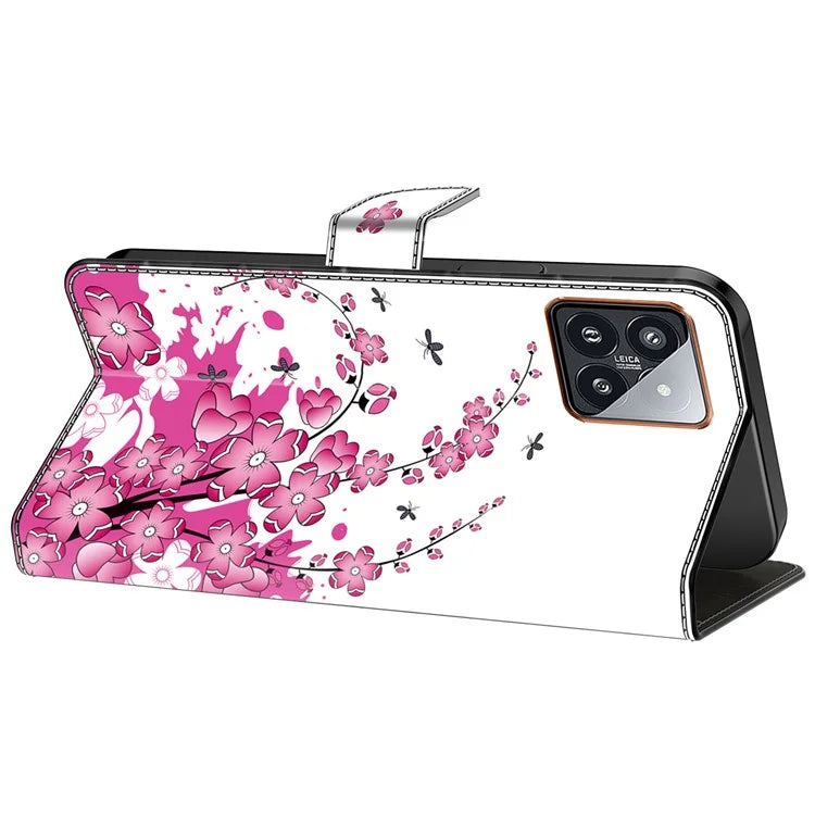 For Xiaomi 14 Pro Case PU Leather Pattern Printed Style Flip Wallet Phone Cover
