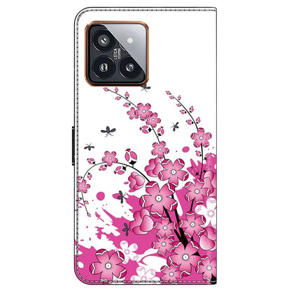 For Xiaomi 14 Pro Case PU Leather Pattern Printed Style Flip Wallet Phone Cover