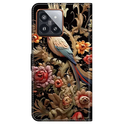 For Xiaomi 14 Pro Case PU Leather Pattern Printed Style Flip Wallet Phone Cover