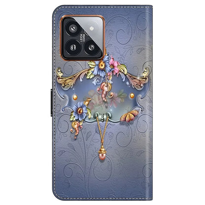 For Xiaomi 14 Pro Case PU Leather Pattern Printed Style Flip Wallet Phone Cover