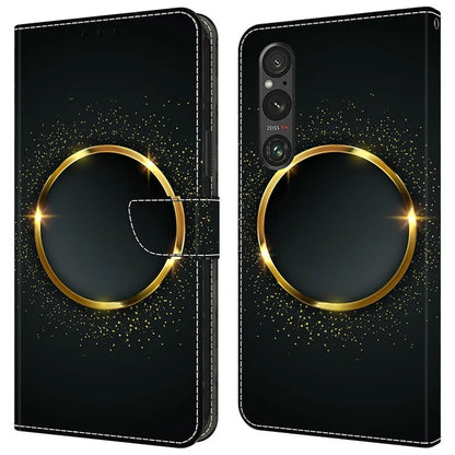 For Sony Xperia 1 V Case Pattern Printing PU Leather Wallet Phone Cover