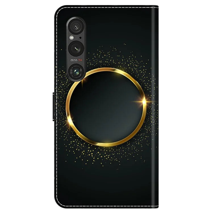 For Sony Xperia 1 V Case Pattern Printing PU Leather Wallet Phone Cover