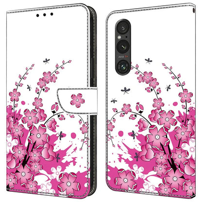 For Sony Xperia 1 V Case Pattern Printing PU Leather Wallet Phone Cover