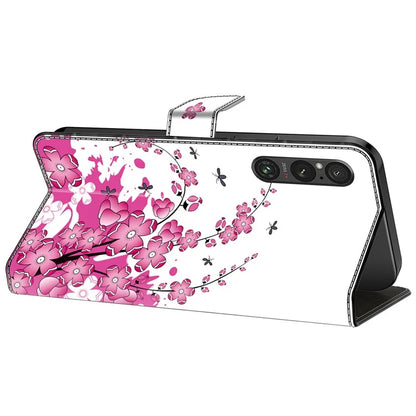 For Sony Xperia 1 V Case Pattern Printing PU Leather Wallet Phone Cover