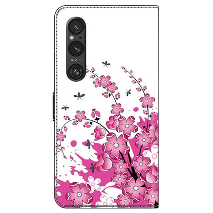 For Sony Xperia 1 V Case Pattern Printing PU Leather Wallet Phone Cover