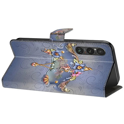 For Sony Xperia 1 V Case Pattern Printing PU Leather Wallet Phone Cover