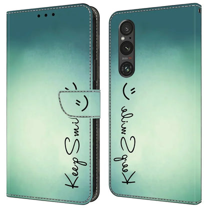 For Sony Xperia 1 V Case Pattern Printing PU Leather Wallet Phone Cover