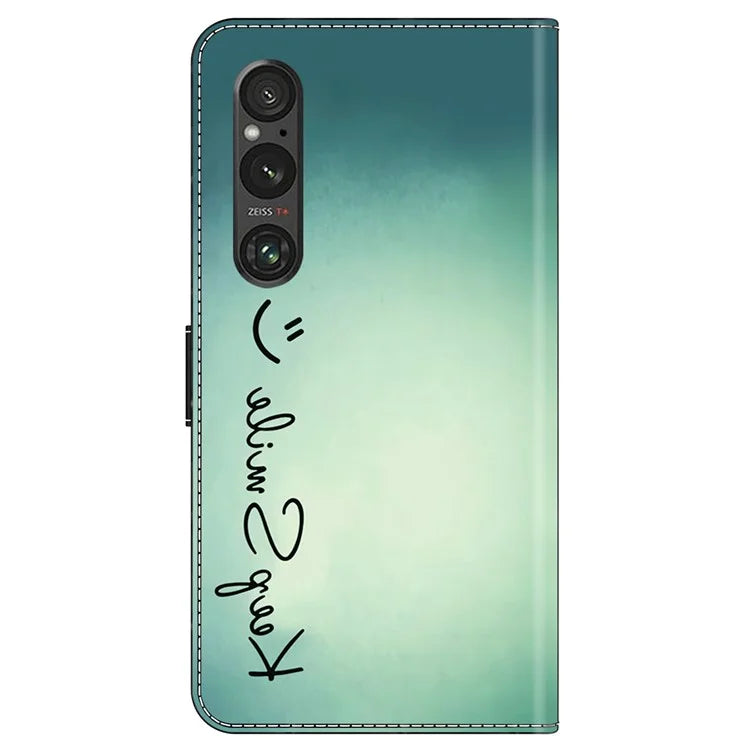 For Sony Xperia 1 V Case Pattern Printing PU Leather Wallet Phone Cover