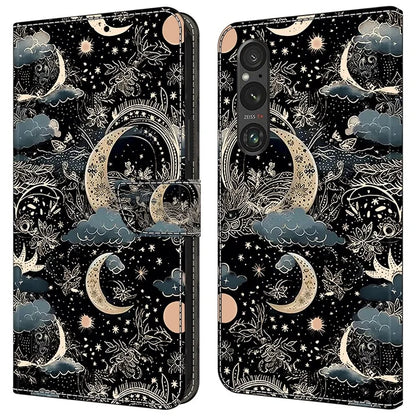 For Sony Xperia 1 V Case Pattern Printing PU Leather Wallet Phone Cover