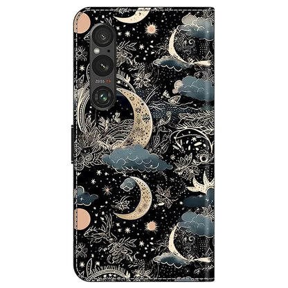 For Sony Xperia 1 V Case Pattern Printing PU Leather Wallet Phone Cover