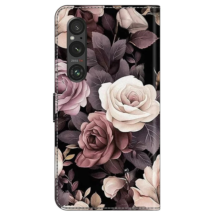 For Sony Xperia 1 V Case Pattern Printing PU Leather Wallet Phone Cover