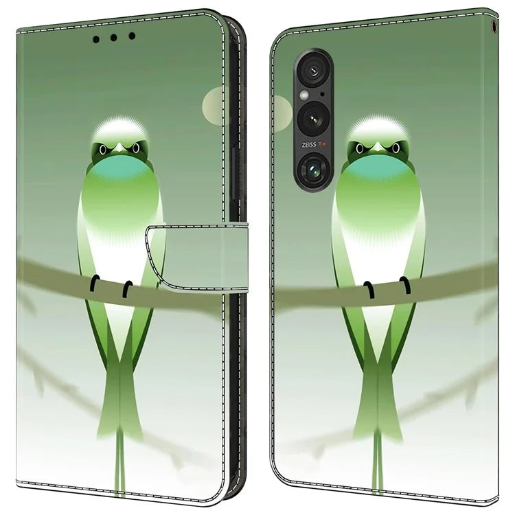 For Sony Xperia 1 V Case Pattern Printing PU Leather Wallet Phone Cover