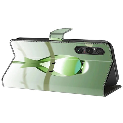 For Sony Xperia 1 V Case Pattern Printing PU Leather Wallet Phone Cover