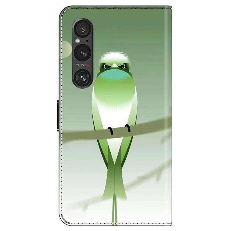 For Sony Xperia 1 V Case Pattern Printing PU Leather Wallet Phone Cover